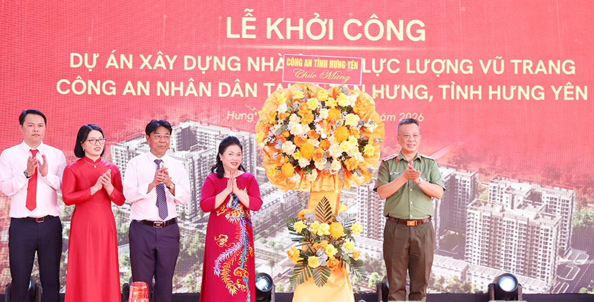 Khởi công Dự án Nhà ở cho lực lượng vũ trang Công an nhân dân tại xã Tân Hưng, tỉnh Hưng Yên. (Ảnh báo HY) Khởi công Dự án Nhà ở cho lực lượng vũ trang Công an nhân dân tại xã Tân Hưng, tỉnh Hưng Yên. (Ảnh báo HY)
