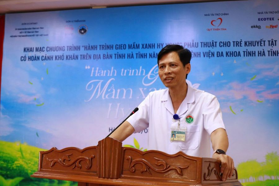 ThS.BSCKII L&ecirc; Ngọc Thanh, Ph&oacute; Gi&aacute;m đốc Bệnh viện Đa khoa tỉnh H&agrave; Tĩnh ph&aacute;t biểu