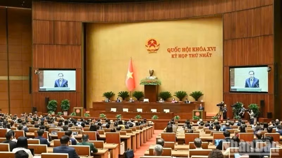 Quang cảnh phi&ecirc;n khai mạc Kỳ họp s&aacute;ng 3/8. (Ảnh: DUY LINH)