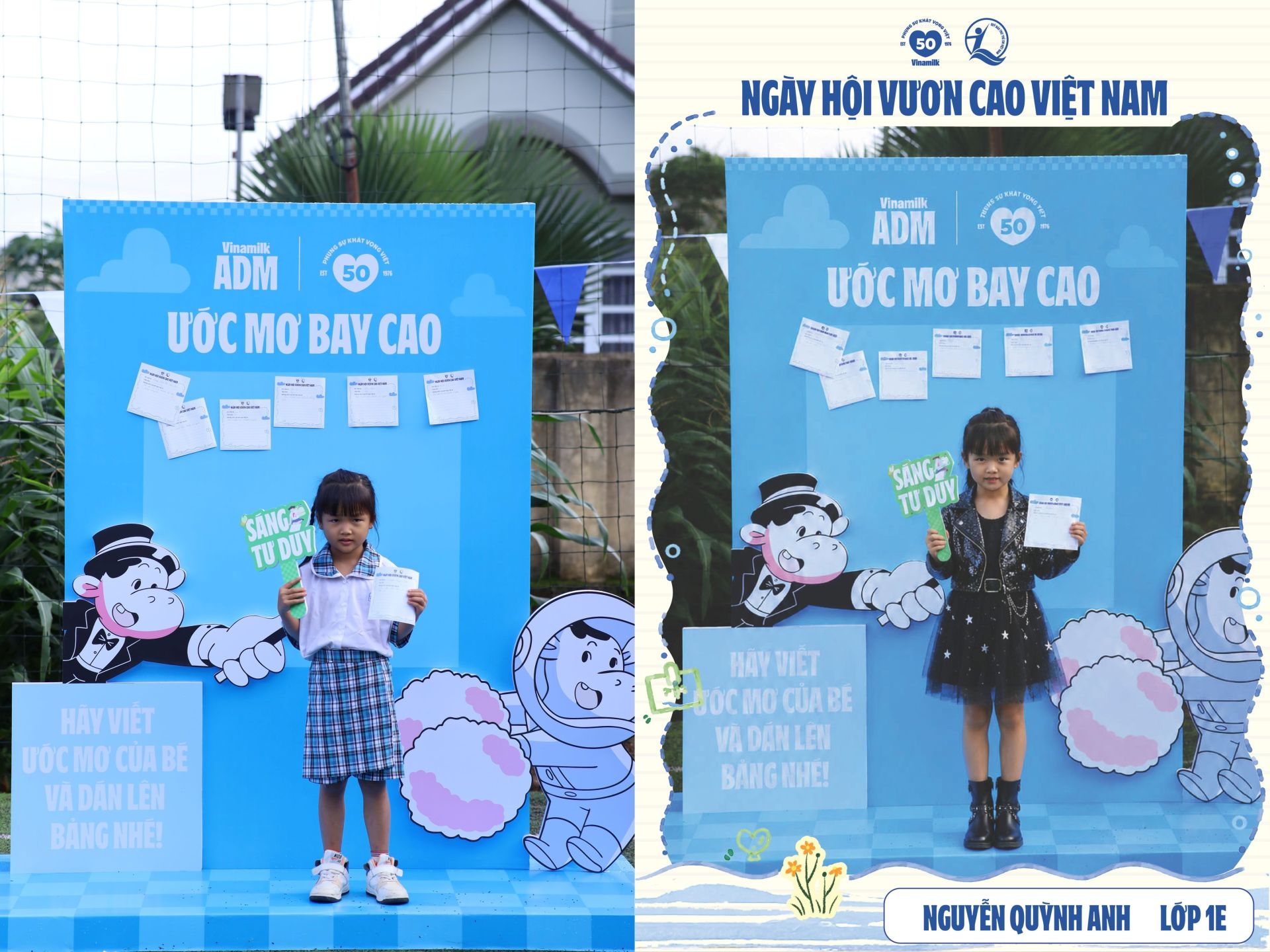 C&aacute;c em học sinh h&agrave;o hứng viết ước mơ, chụp ảnh v&agrave; chờ khoảnh khắc nh&igrave;n thấy m&igrave;nh trong trang phục nghề nghiệp mơ ước (Ảnh: Hải An).