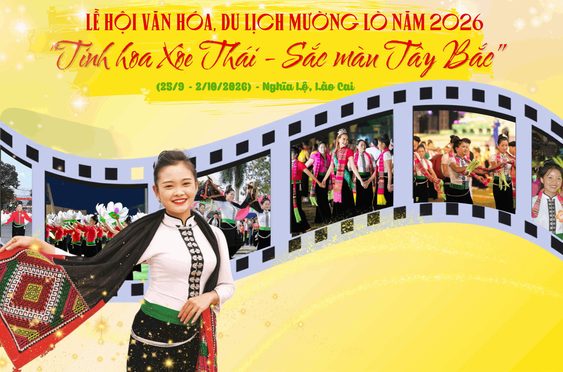 Lễ hội Văn hóa, Du lịch Mường Lò năm 2026: Tinh hoa Xòe Thái - Sắc màu Tây Bắc sẽ diễn ra từ ngày 25/9 đến 2/10 Lễ hội Văn hóa, Du lịch Mường Lò năm 2026: Tinh hoa Xòe Thái - Sắc màu Tây Bắc sẽ diễn ra từ ngày 25/9 đến 2/10