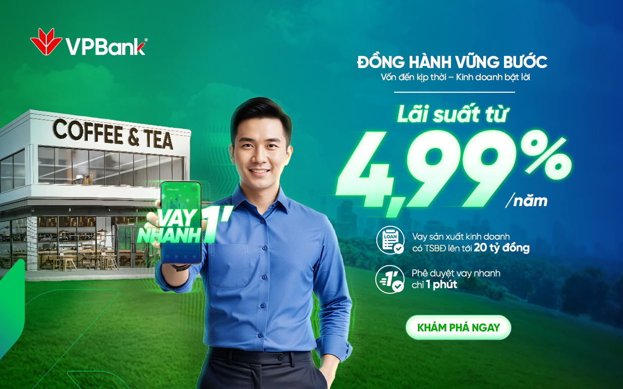 VPBank triển khai chương tr&igrave;nh Đồng h&agrave;nh vững bước với l&atilde;i suất chỉ từ 4,99%/năm