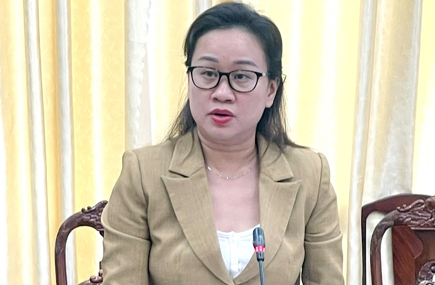 Bà Ngô Thị Thu Thủy, Phó Tổng Giám đốc Tập đoàn Bất động sản thay mặt Tập đoàn CT Group phát biểu Bà Ngô Thị Thu Thủy, Phó Tổng Giám đốc Tập đoàn Bất động sản thay mặt Tập đoàn CT Group phát biểu