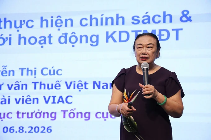 B&agrave; Nguyễn Thị C&uacute;c, Chủ tịch Hội Tư vấn Thuế Việt Nam.