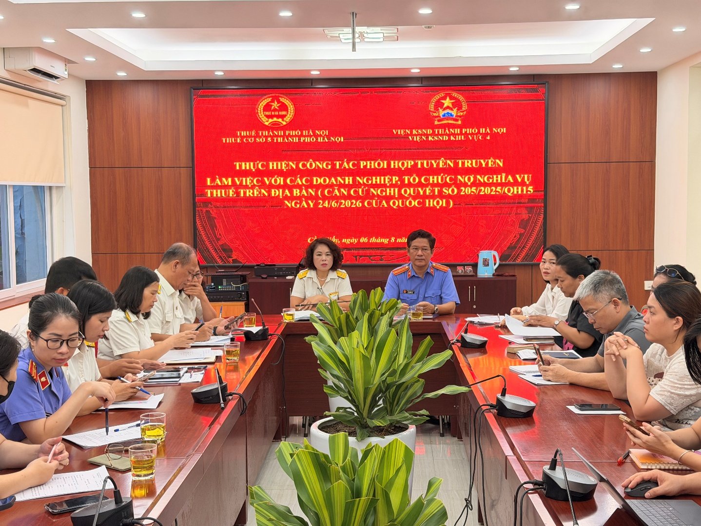Quang cảnh buổi làm việc. Ảnh: hanoi.gdt.gov.vn Quang cảnh buổi làm việc. Ảnh: hanoi.gdt.gov.vn