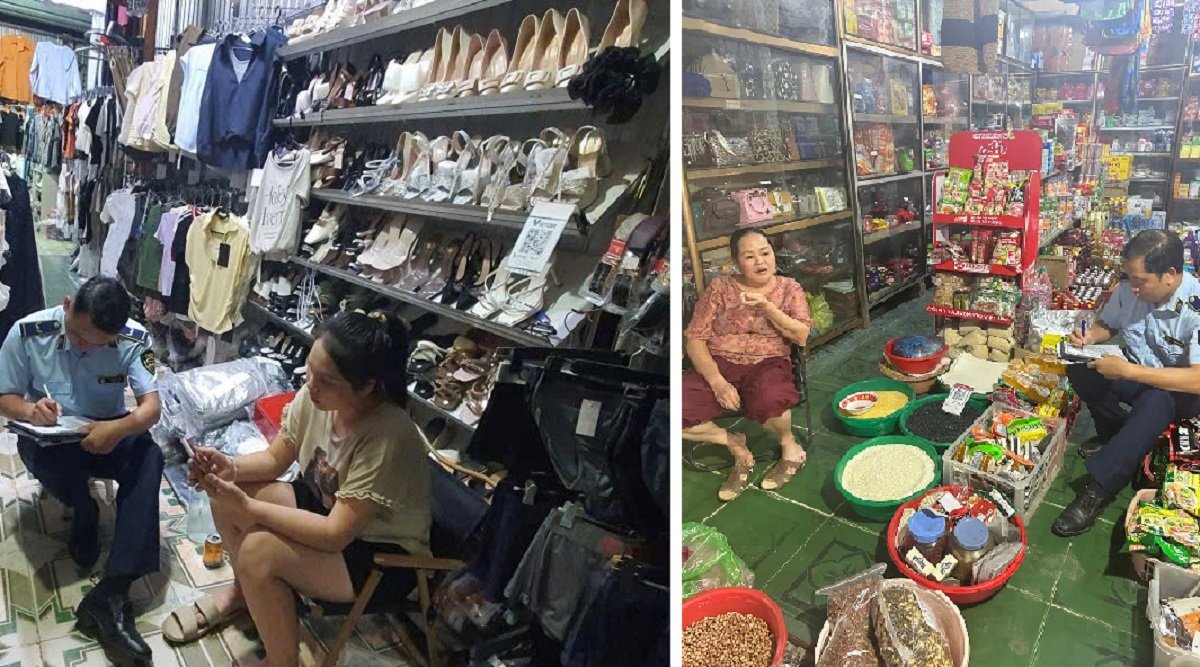 Lực lượng thuộc Đội Quản lý thị trường số 11 tổ chức tuyên truyền cho các hộ kinh doanh trên địa bàn Lực lượng thuộc Đội Quản lý thị trường số 11 tổ chức tuyên truyền cho các hộ kinh doanh trên địa bàn