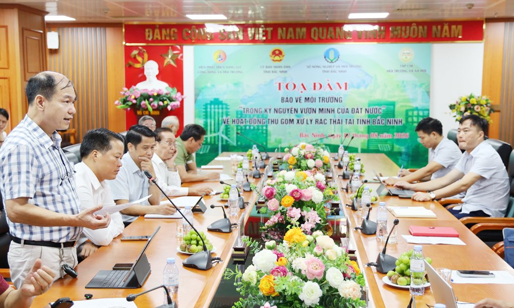 Quang cảnh tọa đàm “Hoạt động thu gom xử lý rác thải bảo vệ môi trường tại tỉnh Bắc Ninh. Ảnh: baobacninhtv.vn. Quang cảnh tọa đàm “Hoạt động thu gom xử lý rác thải bảo vệ môi trường tại tỉnh Bắc Ninh. Ảnh: baobacninhtv.vn.