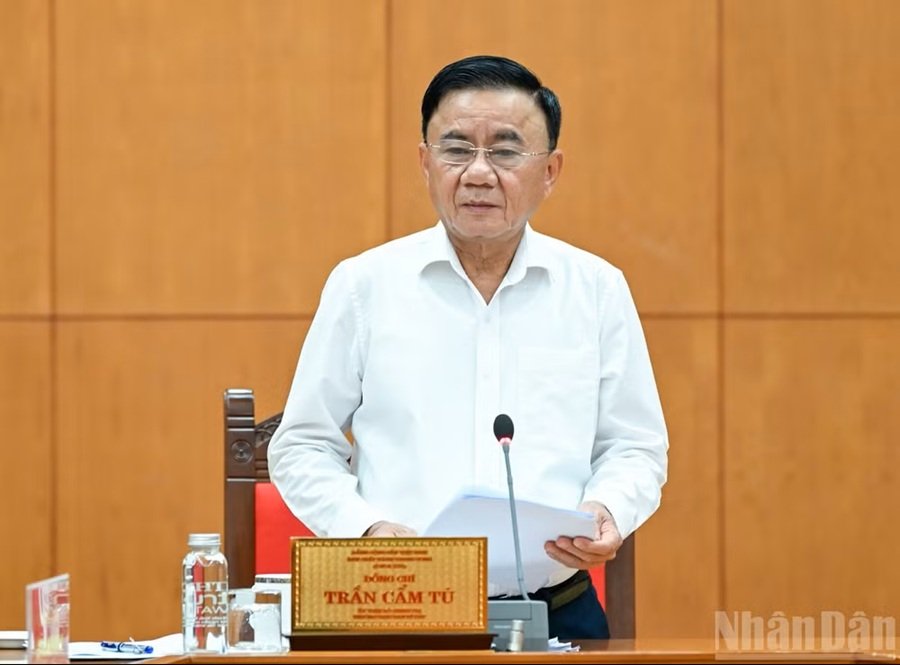 Thường trực Ban B&iacute; thư Trần Cẩm T&uacute;. (Ảnh: DUY LINH)