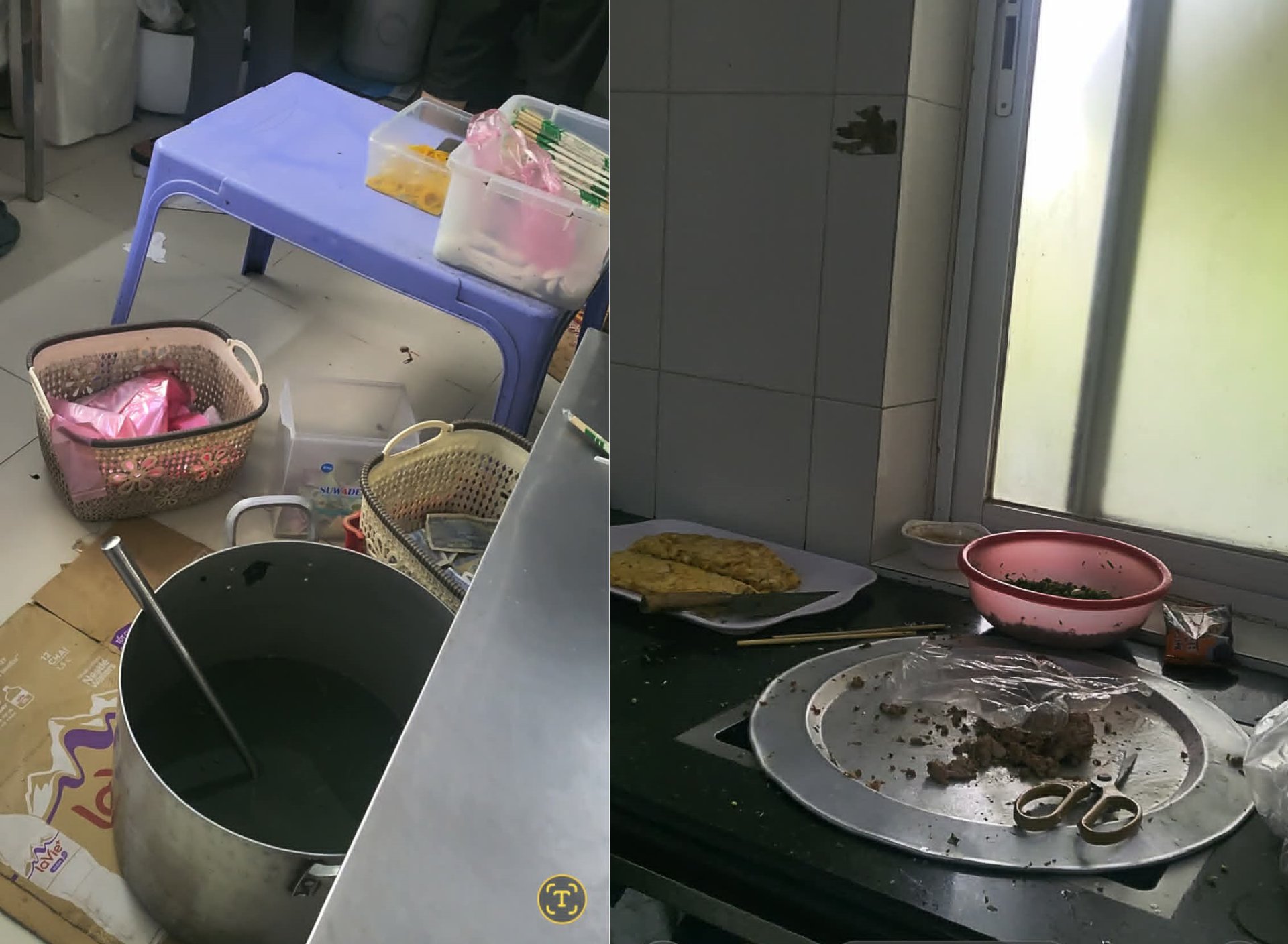 Phần thực phẩm kh&ocirc;ng được che đậy cẩn thận