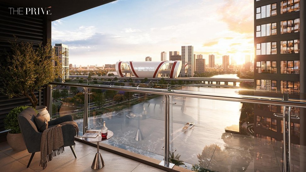 Cloud9 Tower tại The Priv&eacute; được ph&aacute;t triển từ lợi thế ba mặt gi&aacute;p s&ocirc;ng, diễn giải tinh thần 