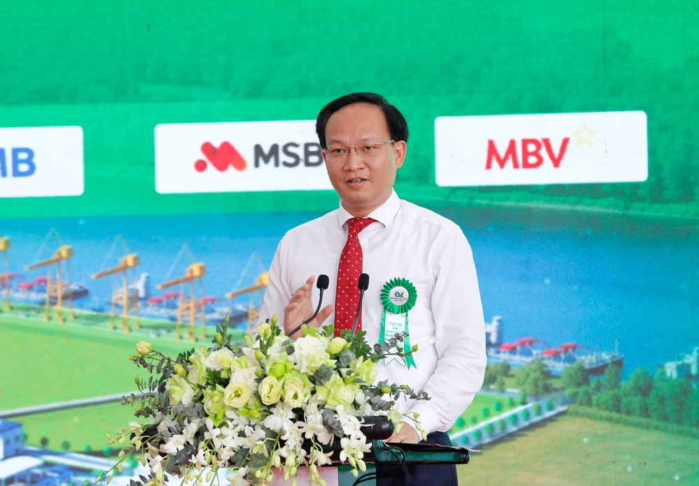 Đồng chí Phạm Văn Thịnh phát biểu tại lễ khởi công. Đồng chí Phạm Văn Thịnh phát biểu tại lễ khởi công.