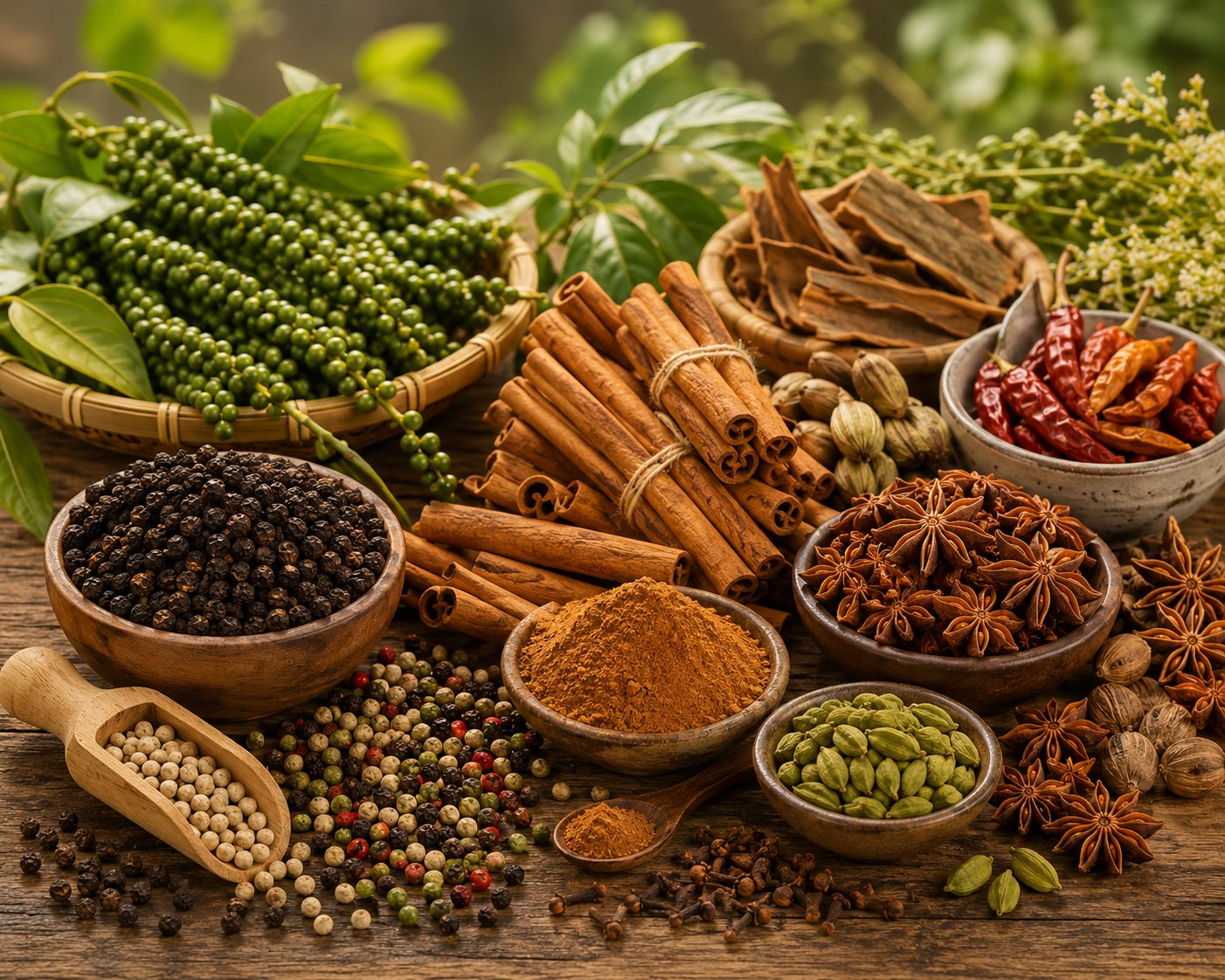 Ngành gia vị Việt Nam đang chuyển từ tăng trưởng dựa vào sản lượng sang nâng chất lượng, chế biến sâu và mở rộng các thị trường có giá trị cao. Ảnh AI Ngành gia vị Việt Nam đang chuyển từ tăng trưởng dựa vào sản lượng sang nâng chất lượng, chế biến sâu và mở rộng các thị trường có giá trị cao. Ảnh AI
