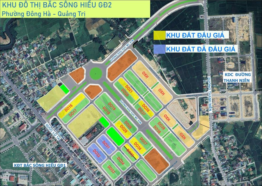 Đấu gi&aacute; 36 thửa đất thuộc Khu đ&ocirc; thị Bắc S&ocirc;ng Hiếu giai đoạn 2