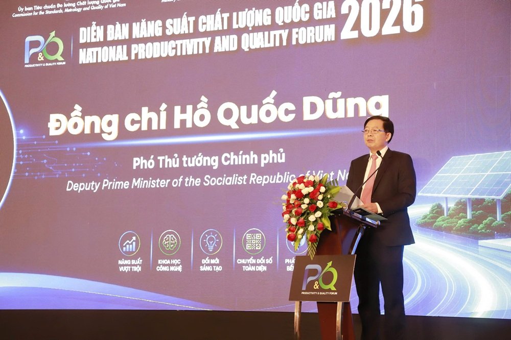Ph&oacute; Thủ tướng Ch&iacute;nh phủ Hồ Quốc Dũng nhấn mạnh y&ecirc;u cầu đưa năng suất trở th&agrave;nh chỉ ti&ecirc;u đo lường thực chất trong điều h&agrave;nh v&agrave; n&acirc;ng cao chất lượng tăng trưởng. Ảnh: Gia Huy/chinhphu.vn.