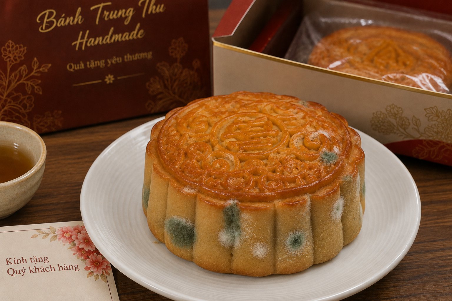 Doanh nghiệp lựa chọn b&aacute;nh Trung thu handmade l&agrave;m qu&agrave; tặng với mong muốn mang đến những sản phẩm &ldquo;ngon, sạch&rdquo; cho kh&aacute;ch h&agrave;ng, nhưng sau đ&oacute; ghi nhận một số b&aacute;nh xuất hiện nấm mốc d&ugrave; vẫn c&ograve;n hạn sử dụng. (Ảnh minh họa)