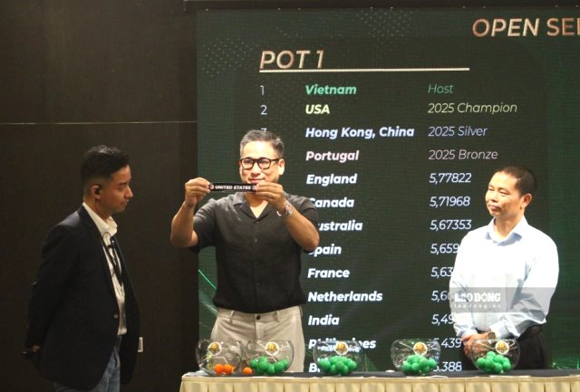 Quang cảnh lễ bốc thăm giải đấu.