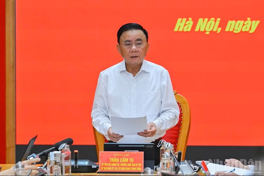Đồng chí Trần Cẩm Tú, Ủy viên Bộ Chính trị, Thường trực Ban Bí thư. (Ảnh: THỦY NGUYÊN) Đồng chí Trần Cẩm Tú, Ủy viên Bộ Chính trị, Thường trực Ban Bí thư. (Ảnh: THỦY NGUYÊN)