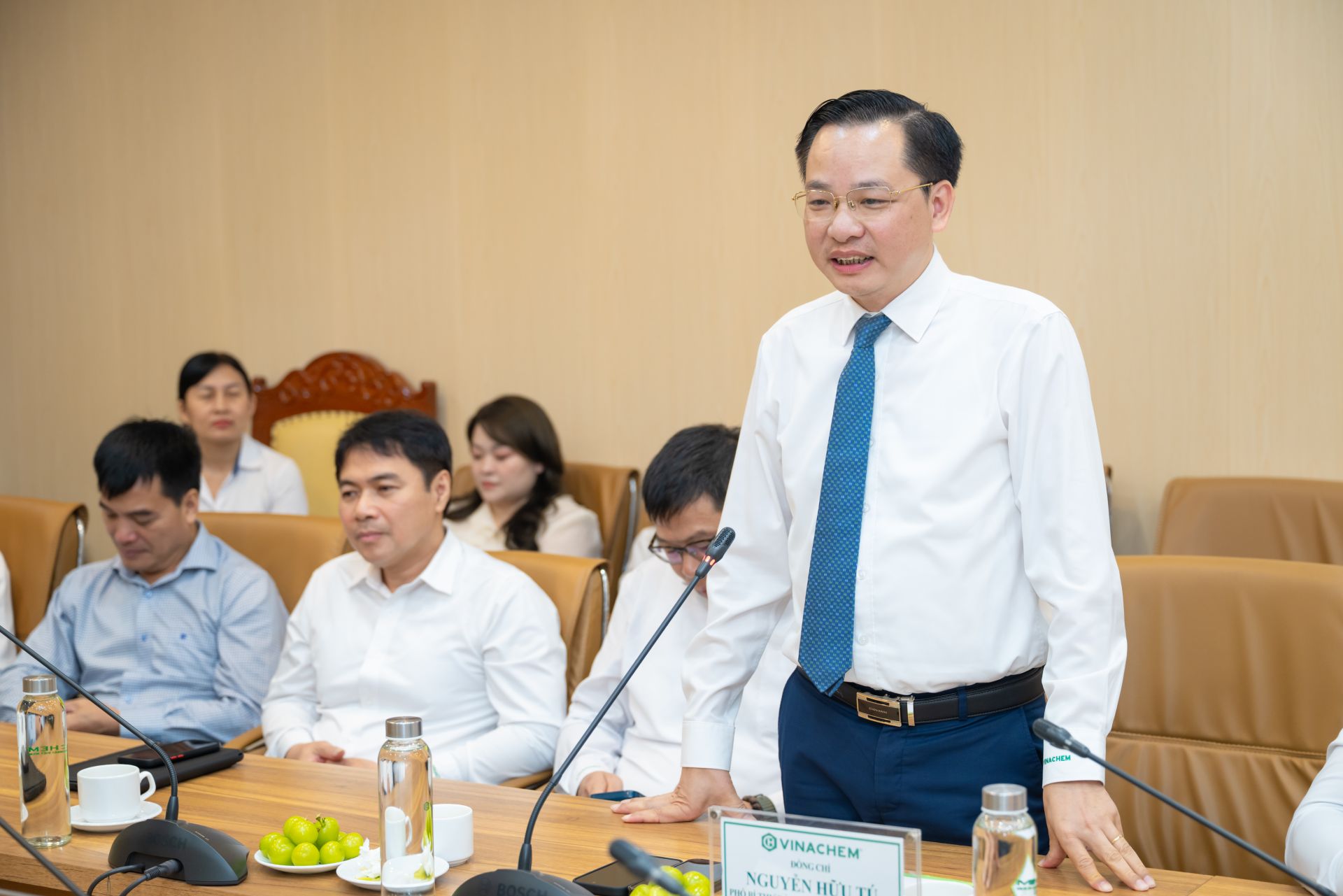 Tổng Gi&aacute;m đốc Vinachem Nguyễn Hữu T&uacute; ph&aacute;t biểu tại lễ ra mắt