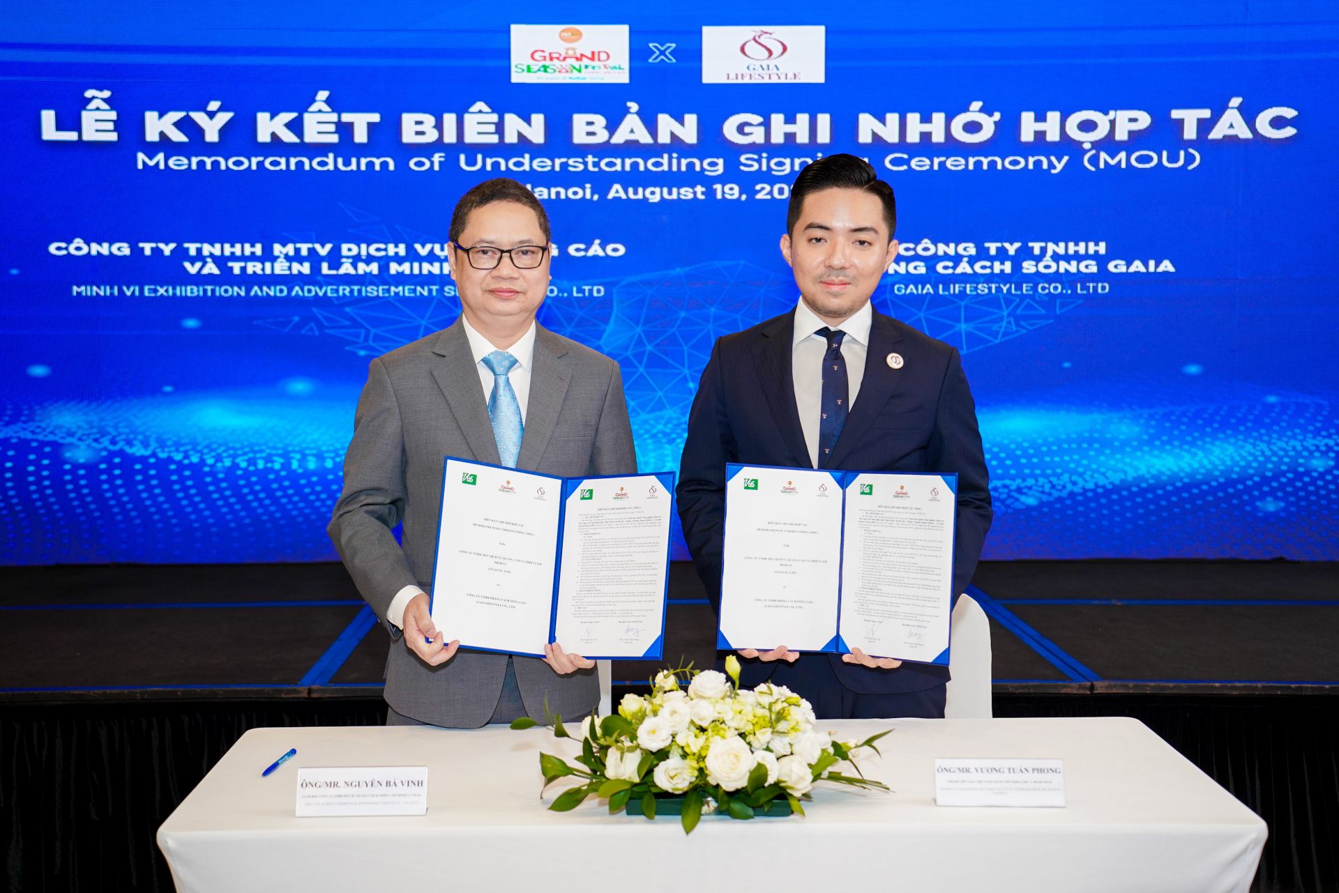 Ông Nguyễn Bá Vinh, Giám đốc Đại diện Công ty Minh Vi và TS.BS thú y Vương Tuấn Phong, Ủy viên Thường vụ Hội Bảo vệ Động vật Việt Nam (VAWA), giảng viên Đại học HUTECH, thành viên Hệ sinh thái Chăm sóc Thú cưng GAIA, đại diện hai bên ký kết MOU Ông Nguyễn Bá Vinh, Giám đốc Đại diện Công ty Minh Vi và TS.BS thú y Vương Tuấn Phong, Ủy viên Thường vụ Hội Bảo vệ Động vật Việt Nam (VAWA), giảng viên Đại học HUTECH, thành viên Hệ sinh thái Chăm sóc Thú cưng GAIA, đại diện hai bên ký kết MOU
