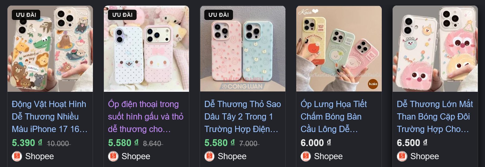 Ốp lưng điện thoại giá rẻ được rao bán tràn lan trên mạng Ốp lưng điện thoại giá rẻ được rao bán tràn lan trên mạng