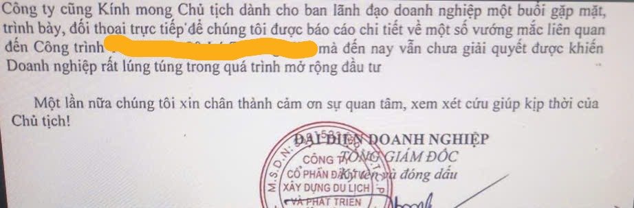 Một doanh nghiệp đăng ký xin gặp Chủ tịch UBND thành phố để trình bày, tháo gỡ vướng mắc Một doanh nghiệp đăng ký xin gặp Chủ tịch UBND thành phố để trình bày, tháo gỡ vướng mắc
