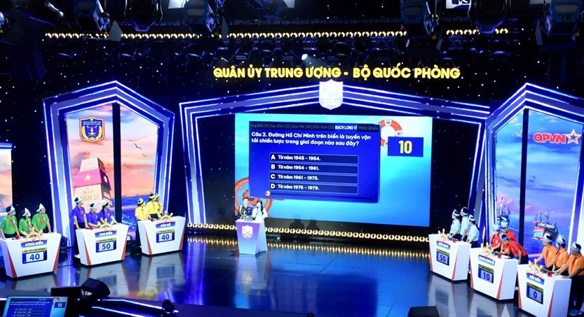 Các đội tranh tài tại chung kết toàn quốc Cuộc thi “Em yêu biển, đảo quê hương”. Các đội tranh tài tại chung kết toàn quốc Cuộc thi “Em yêu biển, đảo quê hương”.