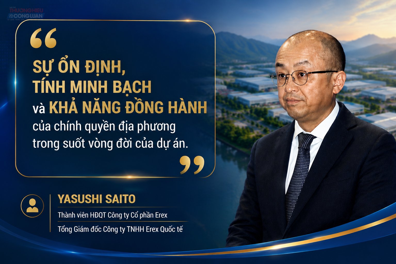 Ông Yasushi Saito chia sẻ góc nhìn của nhà đầu tư nước ngoài về những yếu tố quyết định chất lượng môi trường đầu tư. Ông Yasushi Saito chia sẻ góc nhìn của nhà đầu tư nước ngoài về những yếu tố quyết định chất lượng môi trường đầu tư.