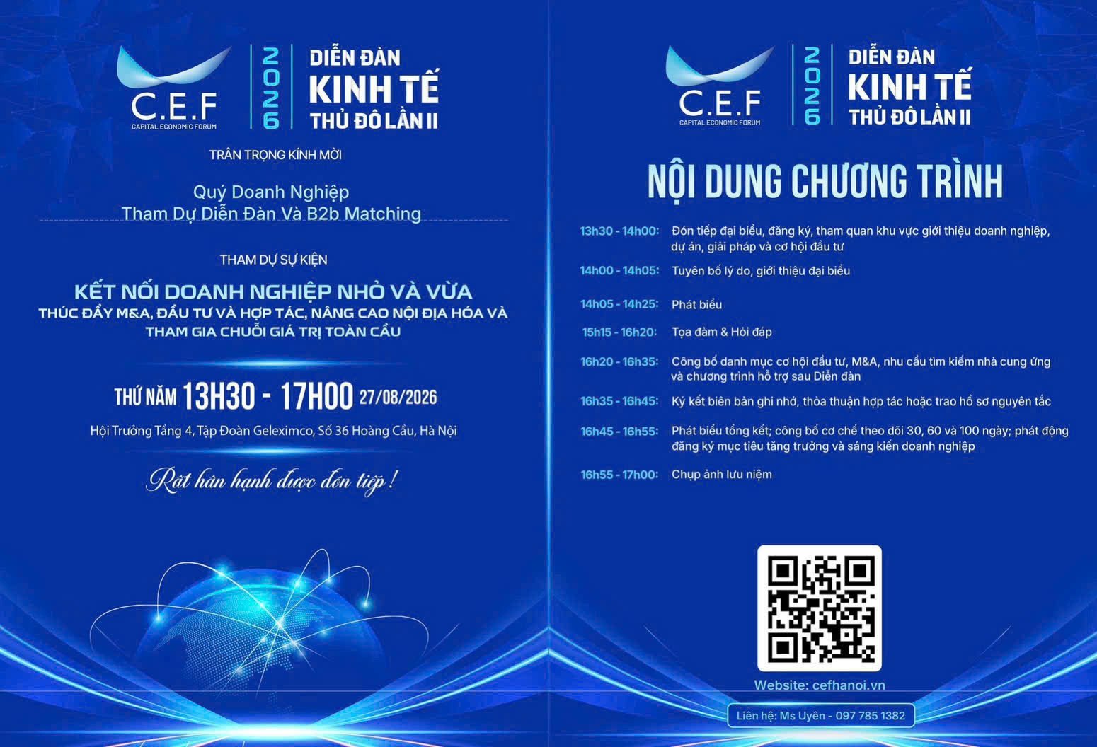 Diễn đàn Kinh tế Thủ đô lần II, sẽ diễn ra từ 13h30 đến 17h ngày 27-8 tại Hội trường tầng 4, Tập đoàn Geleximco, số 36 Hoàng Cầu, Hà Nội. Ảnh: BTC Diễn đàn Kinh tế Thủ đô lần II, sẽ diễn ra từ 13h30 đến 17h ngày 27-8 tại Hội trường tầng 4, Tập đoàn Geleximco, số 36 Hoàng Cầu, Hà Nội. Ảnh: BTC