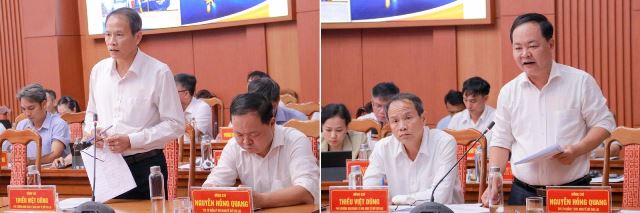 Lãnh đạo các sở, ban ngành của thành phố Đà Nẵng phát biểu tại cuộc họp. Lãnh đạo các sở, ban ngành của thành phố Đà Nẵng phát biểu tại cuộc họp.