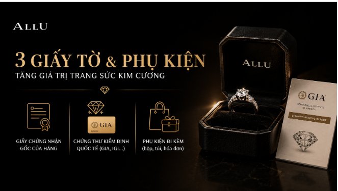 Bạn cần chuẩn bị thêm giấy chứng nhận của hãng và chứng thư kiểm định của kim cương. Bạn cần chuẩn bị thêm giấy chứng nhận của hãng và chứng thư kiểm định của kim cương.