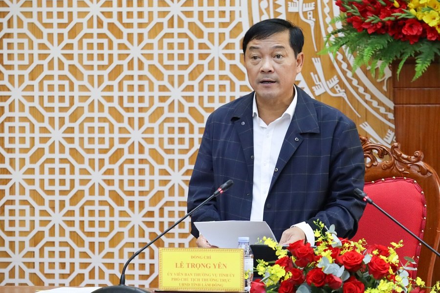 Phó Chủ tịch Thường trực UBND tỉnh Lê Trọng Yên phát biểu tại buổi làm việc Phó Chủ tịch Thường trực UBND tỉnh Lê Trọng Yên phát biểu tại buổi làm việc