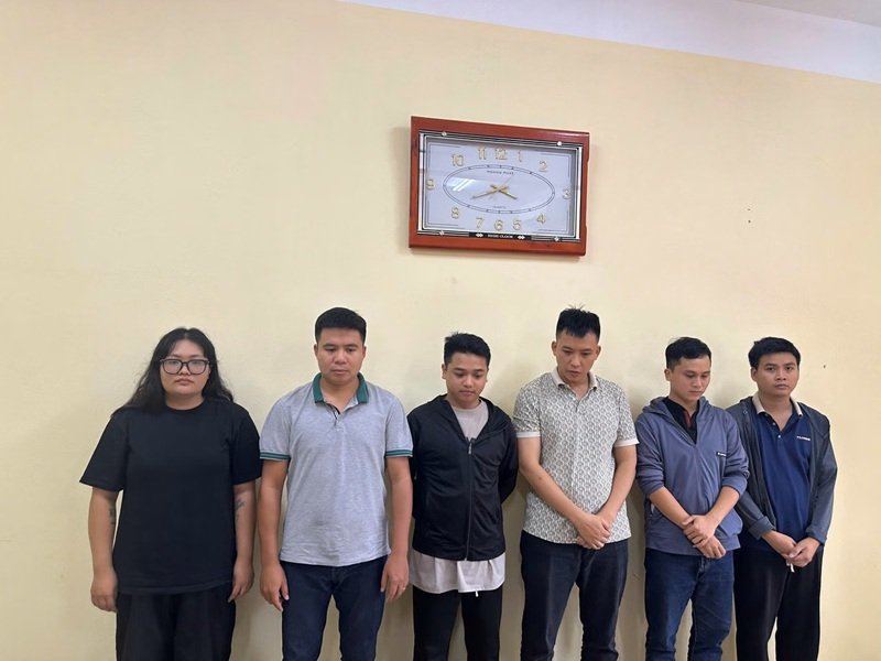 C&aacute;c đối tượng tại Cơ quan c&ocirc;ng an tỉnh Hưng Y&ecirc;n. (Ảnh c&ocirc;ng an tỉnh Hưng Y&ecirc;n)