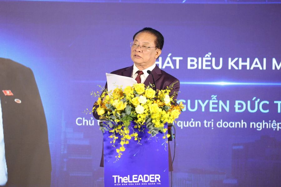 GS.TS Nguyễn Đức Thuận - Chủ tịch Hội c&aacute;c Nh&agrave; quản trị doanh nghiệp Việt Nam ph&aacute;t biểu khai mạc