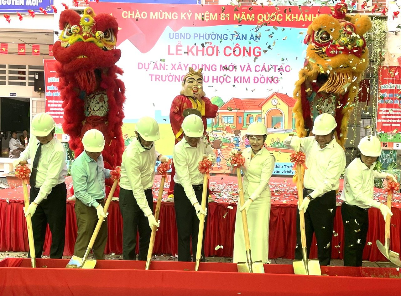 Nghi thức Lễ khởi c&ocirc;ng x&acirc;y dựng dự &aacute;n x&acirc;y dựng mới v&agrave; cải tạo Trường tiểu học Kim Đồng