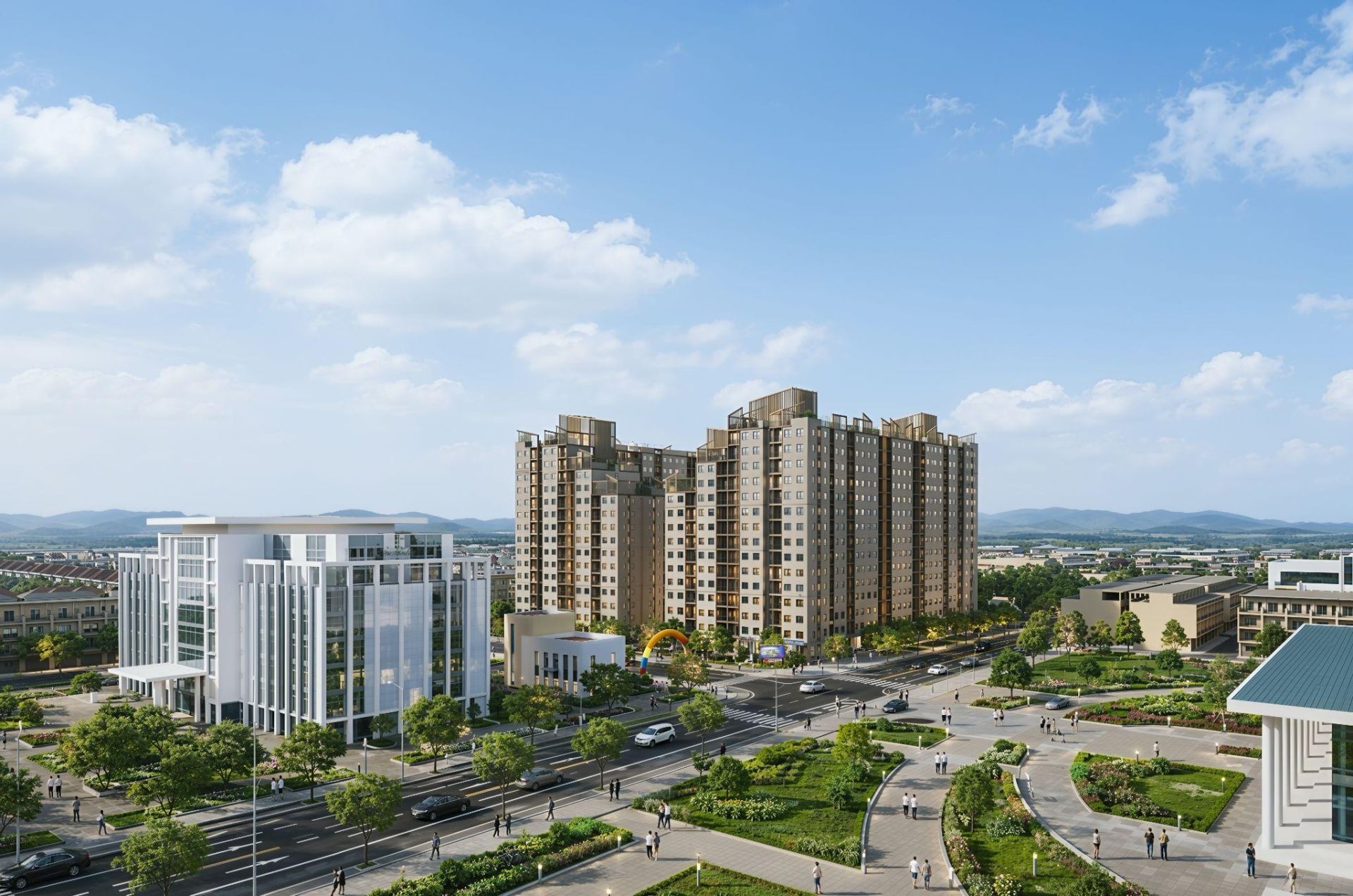 Phối cảnh tổng thể Dự án Nhà ở xã hội Golden Square Cao Bằng Phối cảnh tổng thể Dự án Nhà ở xã hội Golden Square Cao Bằng