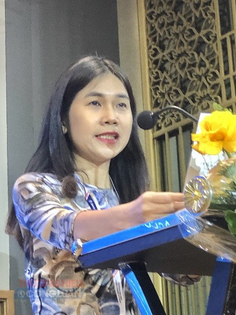 B&agrave; Nguyễn Ho&agrave;ng Yến ph&aacute;t biểu tại Hội thảo. Ảnh: VH