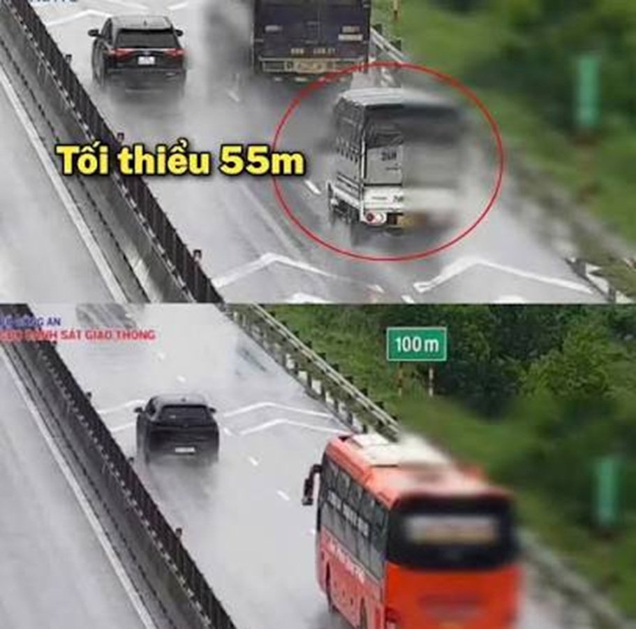Việc căn khoảng c&aacute;ch 55m bằng c&aacute;c vạch đ&aacute;nh dấu tr&ecirc;n k&iacute;nh l&aacute;i kh&oacute; đảm bảo độ ch&iacute;nh x&aacute;c trong thực tế, đồng thời c&oacute; thể l&agrave;m gia tăng nguy hiểm cho người l&aacute;i khi vận h&agrave;nh &ocirc; t&ocirc;