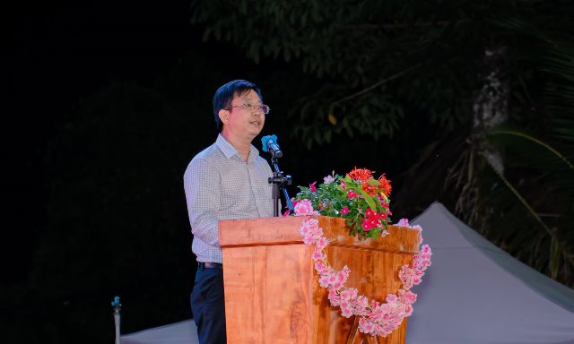 B&iacute; thư Đảng ủy, Chủ tịch HĐND phường Hải V&acirc;n, &ocirc;ng Ho&agrave;ng Thanh H&ograve;a ph&aacute;t biểu.