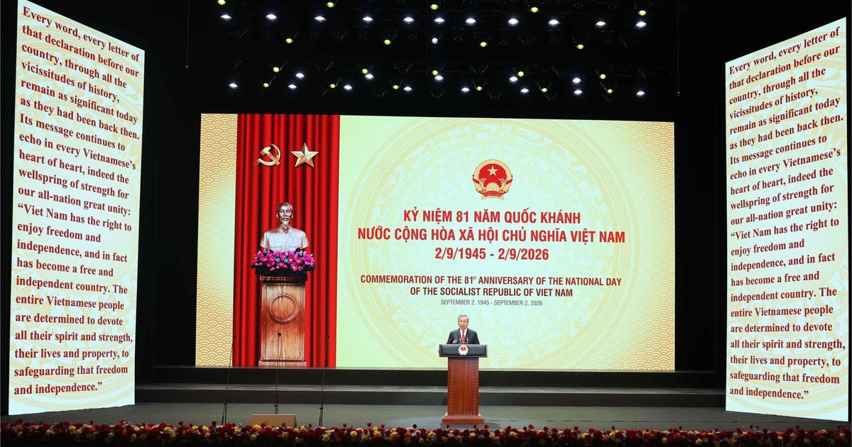 Tổng B&iacute; thư, Chủ tịch nước T&ocirc; L&acirc;m đọc Diễn văn Kỷ niệm 81 năm Quốc kh&aacute;nh nước Cộng h&ograve;a x&atilde; hội chủ nghĩa Việt Nam. (Ảnh: An Đăng/TTXVN)