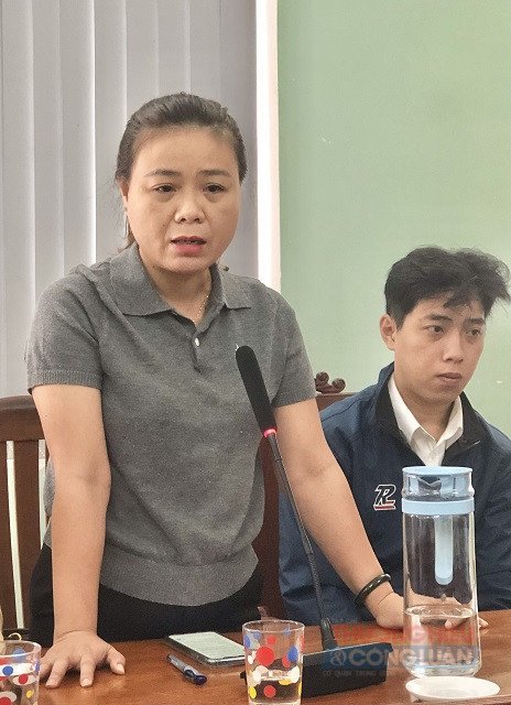 B&agrave; Trần Thị Thu Thuỷ ph&aacute;t biểu tại cuộc họp. Ảnh: VH