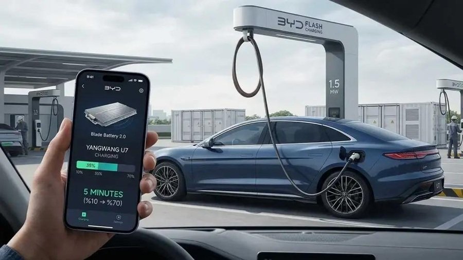 Blade Battery 2.0 v&agrave; Flash Charging: Sự kết hợp giữa pin Blade thế hệ thứ hai v&agrave; hệ thống sạc 1.500 kW