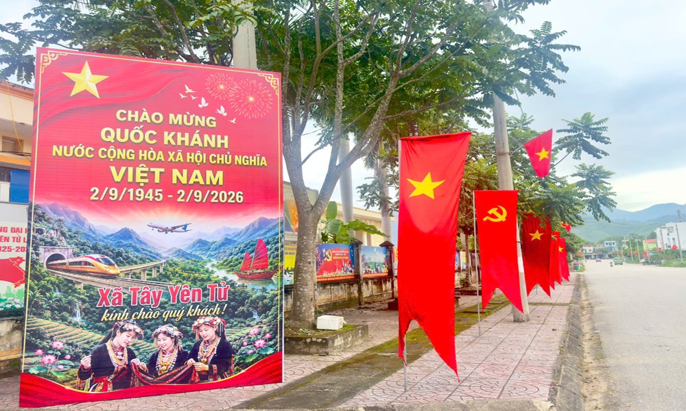 Một tuyến đường trung t&acirc;m ở x&atilde; T&acirc;y Y&ecirc;n Tử.