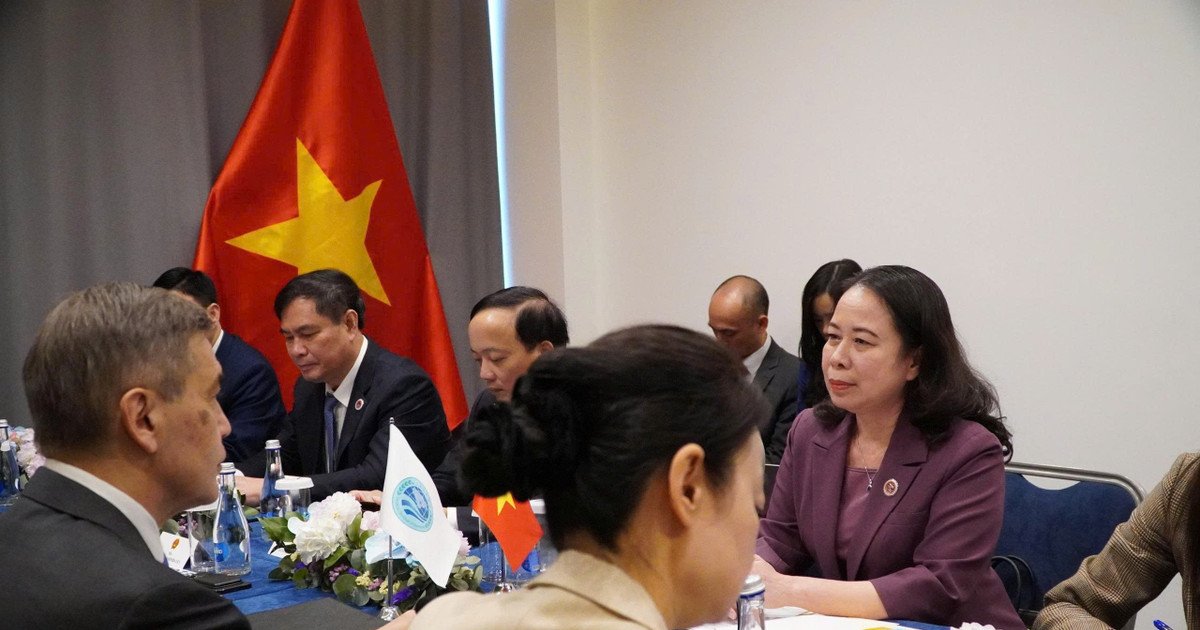Ph&oacute; Chủ tịch nước V&otilde; Thị &Aacute;nh Xu&acirc;n tiếp Tổng Thư k&yacute; SCO. (Ảnh: TTXVN)