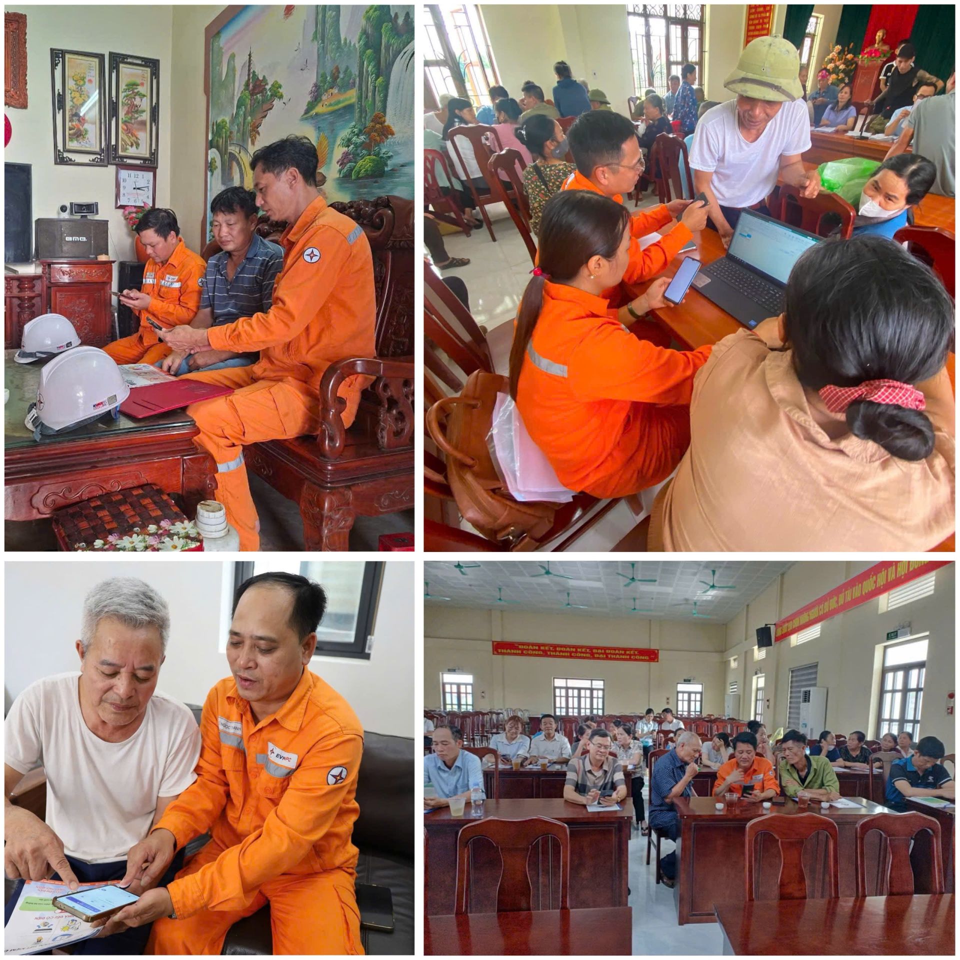 Cán bộ, nhân viên các Điện lực thuộc Công ty Điện lực Hưng Yên tích cực đi từng nhà, các điểm nhà Văn hóa các thôn, khu phố để tư vấn và hướng dẫn cài đặt App EVN CSKH tới khách hàng Cán bộ, nhân viên các Điện lực thuộc Công ty Điện lực Hưng Yên tích cực đi từng nhà, các điểm nhà Văn hóa các thôn, khu phố để tư vấn và hướng dẫn cài đặt App EVN CSKH tới khách hàng