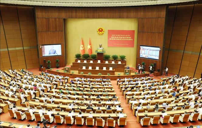 To&agrave;n cảnh hội nghị tại ph&ograve;ng họp Di&ecirc;n Hồng, Nh&agrave; Quốc hội, H&agrave; Nội. (Ảnh: Phương Hoa/TTXVN)