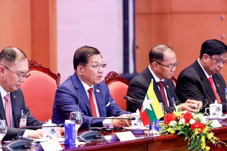 Tổng thống Min Aung Hlaing nhấn mạnh Myanmar coi trọng quan hệ hữu nghị truyền thống v&agrave; mong muốn tăng cường hợp t&aacute;c, ph&aacute;t huy hiệu quả hơn nữa khu&ocirc;n khổ quan hệ Đối t&aacute;c hợp t&aacute;c to&agrave;n diện với Việt Nam - Ảnh: chinhphu.vn