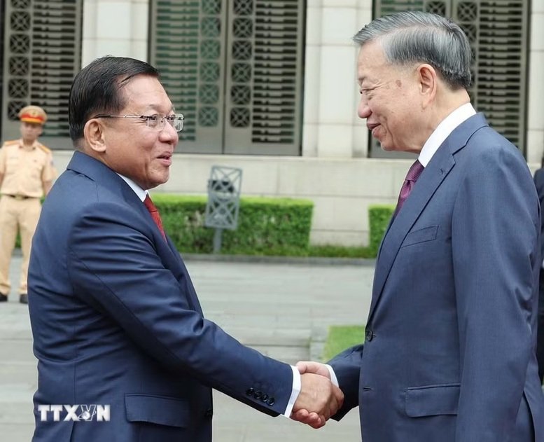 Tổng Bí thư, Chủ tịch nước Tô Lâm đón Tổng thống Myanmar Min Aung Hlaing - Ảnh: TTXVN Tổng Bí thư, Chủ tịch nước Tô Lâm đón Tổng thống Myanmar Min Aung Hlaing - Ảnh: TTXVN