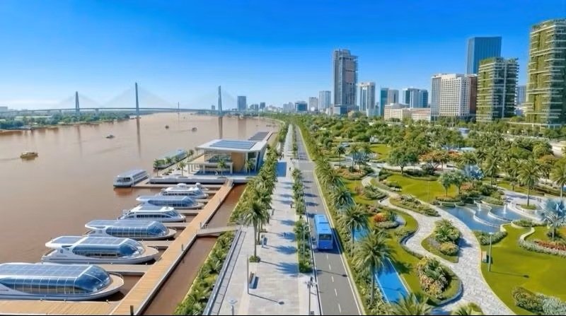 Phối cảnh Trục đại lộ cảnh quan sông Hồng sau khi cải tạo, chỉnh trang. (Ảnh: Chủ đầu tư dự án) Phối cảnh Trục đại lộ cảnh quan sông Hồng sau khi cải tạo, chỉnh trang. (Ảnh: Chủ đầu tư dự án)