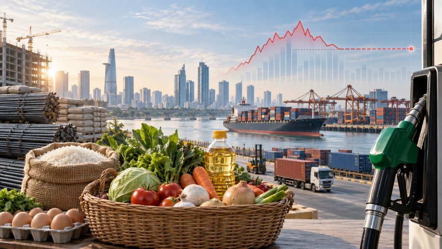CPI b&igrave;nh qu&acirc;n 8 th&aacute;ng tăng 4,45%, đặt ra y&ecirc;u cầu kiểm so&aacute;t chặt gi&aacute; h&agrave;ng thiết yếu, nhi&ecirc;n liệu v&agrave; chi ph&iacute; đầu v&agrave;o trong những th&aacute;ng cuối năm 2026.