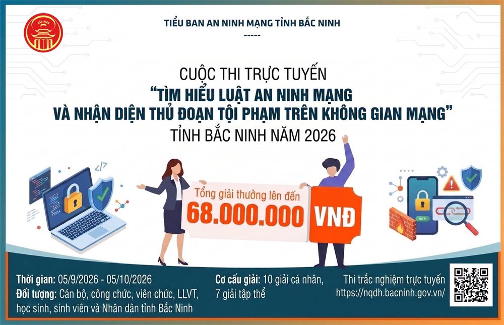 Tiểu Ban An ninh mạng tỉnh Bắc Ninh ph&aacute;t động cuộc thi.